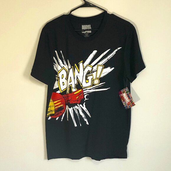 Marvel Comics Iron Man Fist & Classic BANG! T-Shirt in Adult M BNWT!! - Picture 1 of 4